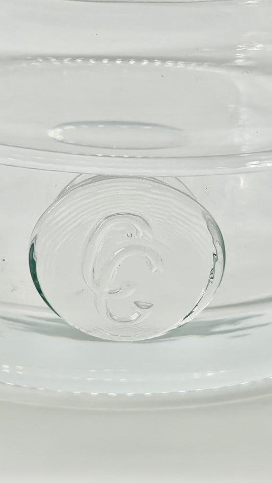 HEAVY HAND BLOWN CG CRISTAL CONTAINER WITH LID