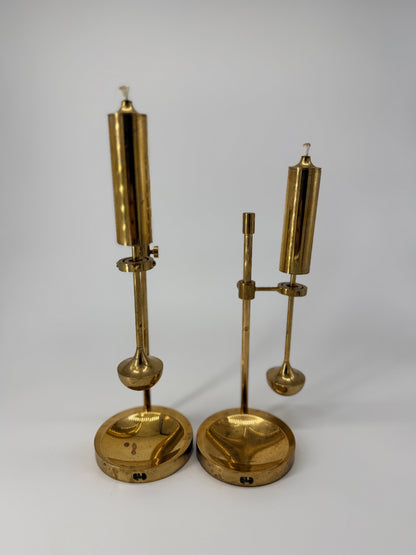 PAIR OF BRASS OIL LAMPS BY ILSE D. AMMONSEN