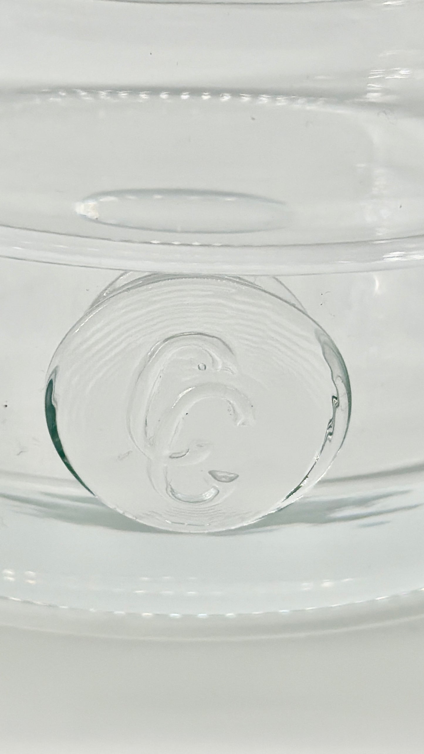 HEAVY HAND BLOWN CG CRISTAL CONTAINER WITH LID