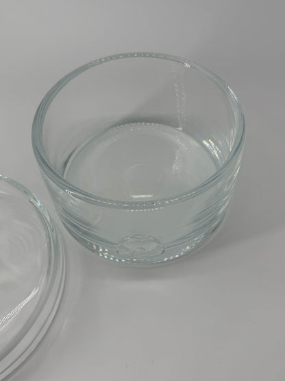 HEAVY HAND BLOWN CG CRISTAL CONTAINER WITH LID