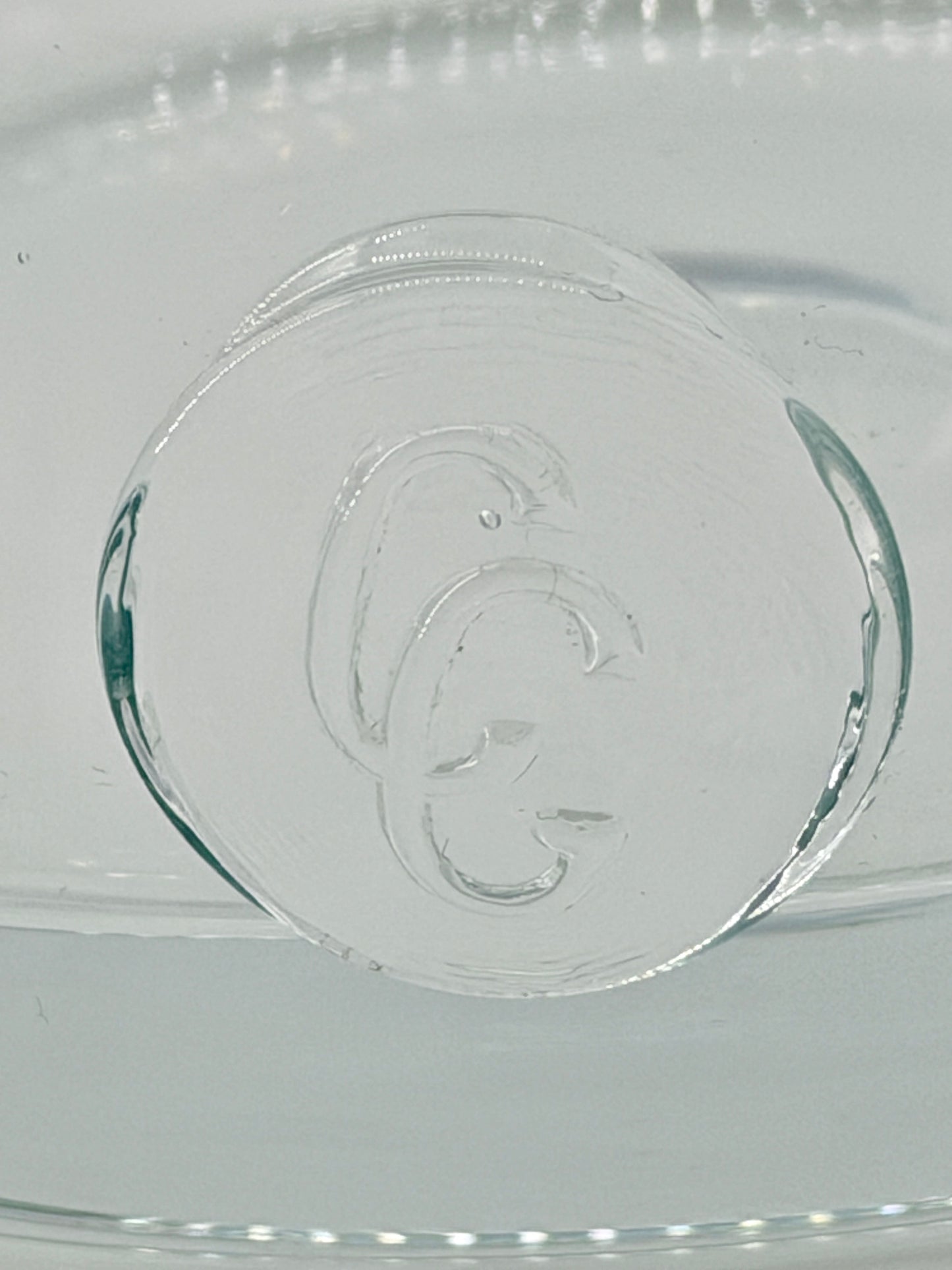 HEAVY HAND BLOWN CG CRISTAL CONTAINER WITH LID