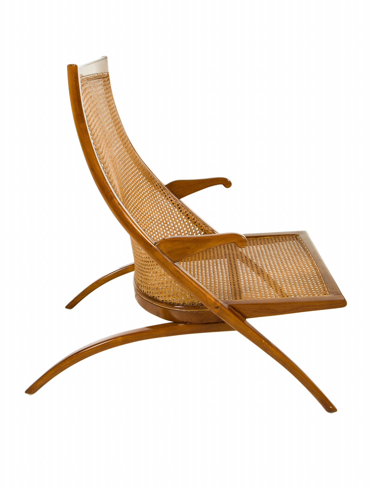 DAN JOHNSON PAIR OF TEAK AND CANE 'GAZELLE' CHAIRS BY LA SCALA LUXURY 1950'S