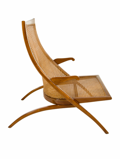 DAN JOHNSON PAIR OF TEAK AND CANE 'GAZELLE' CHAIRS BY LA SCALA LUXURY 1950'S