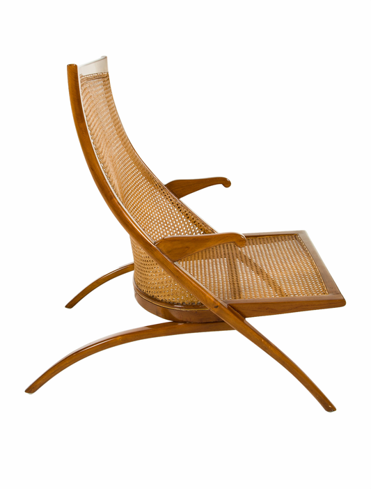 DAN JOHNSON PAIR OF TEAK AND CANE 'GAZELLE' CHAIRS BY LA SCALA LUXURY 1950'S