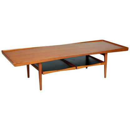 POUL JENSEN MID CENTURY TEAK COFFEE TABLE WITH TRAYS