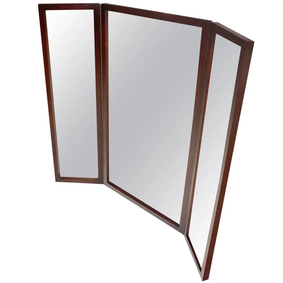SOLID BLACK WANLUT 3 WAY CLOSING MIRROR.