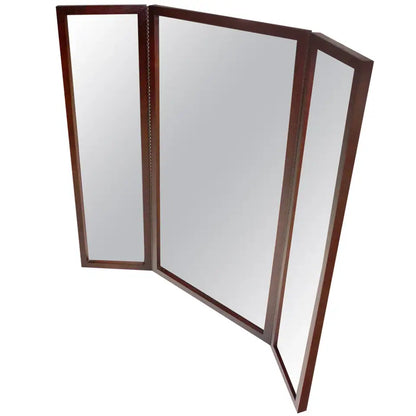 SOLID BLACK WANLUT 3 WAY CLOSING MIRROR.
