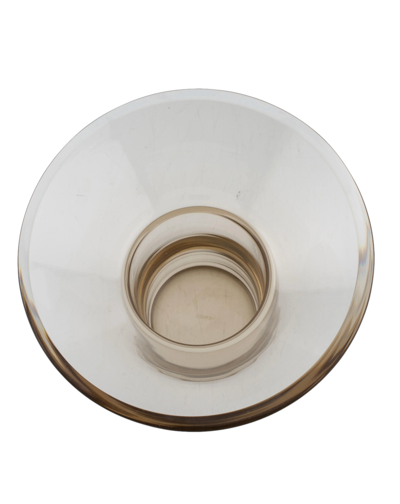 HERMES DELTA VASE OF MURANO GLASS WITH TAURILLION LEATHER