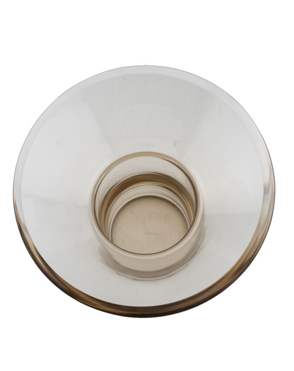 HERMES DELTA VASE OF MURANO GLASS WITH TAURILLION LEATHER