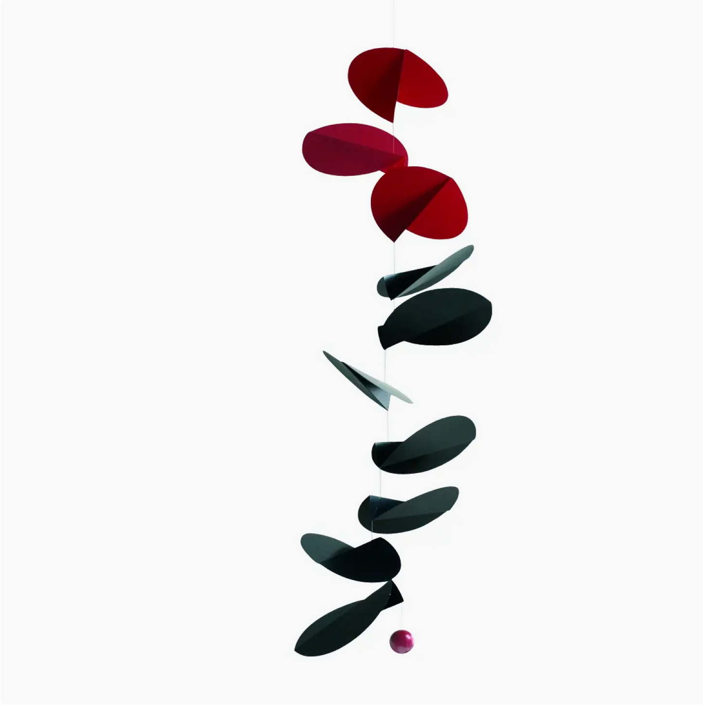 RED AND BLACK SWIRLING PETAL MOBILE